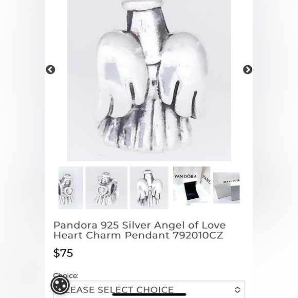 NWT Retired Pandora Angel of Love Silver Charm With Heart Shaped Clear Zirconia - Picture 12 of 12